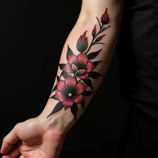 Simple Flower Tattoos for Women: Blackwork Hand Designs