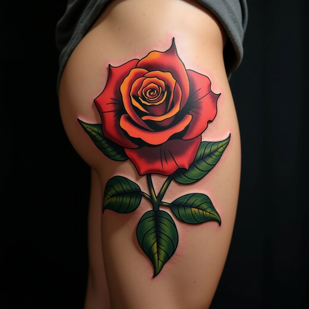 Cute & Easy Illustrative Tattoos for Kids (Thigh Design)