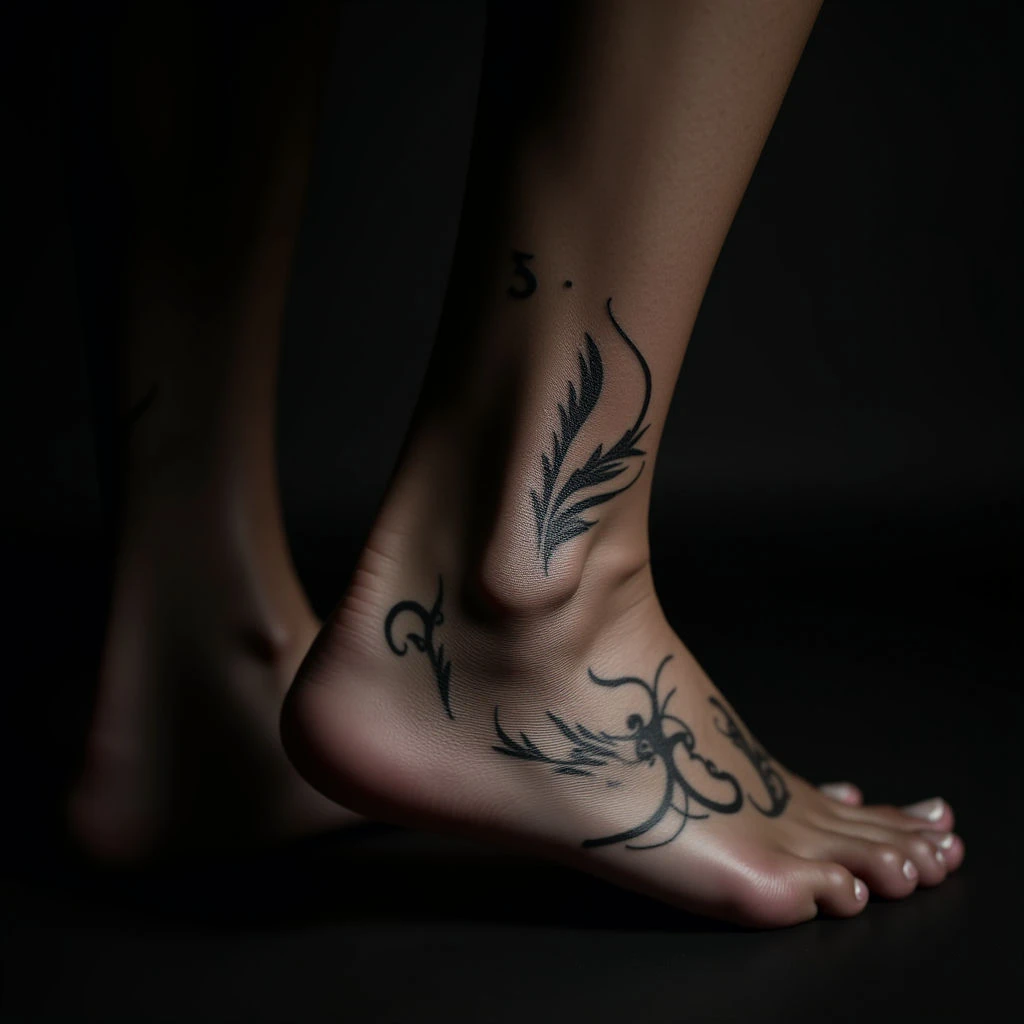 Powerful Ankle Irezumi Tattoos for Men - Blackwork Designs