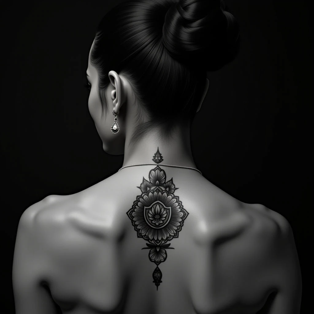 Divine Echoes: Hindu Irezumi Behind-Ear Tattoos