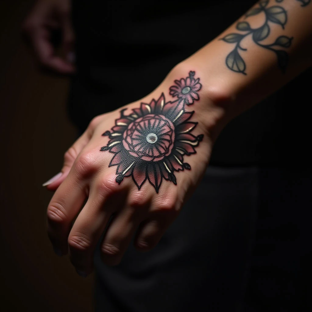 Indian Hand Tattoos: Micro-Realism in Violet Hues