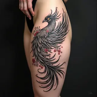 Majestic Phoenix Irezumi on the Thigh