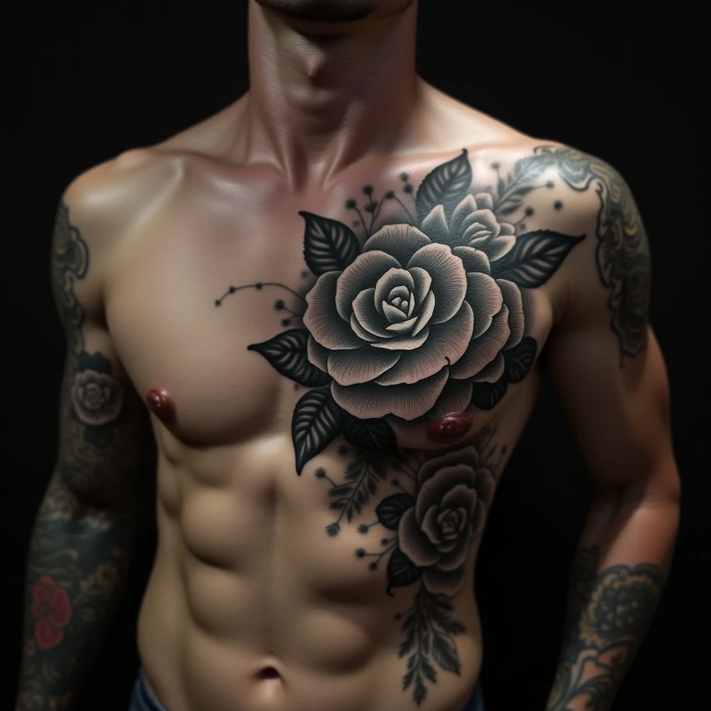 Powerful Sternum Irezumi Hand Tattoo Designs for Men