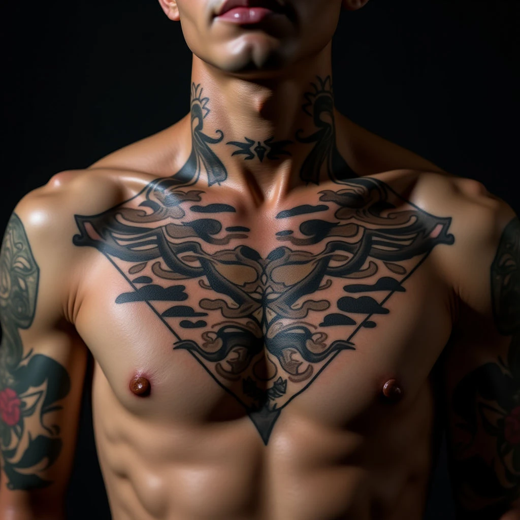 Japanese Collarbone Tattoos: A Large & Colorful Guide