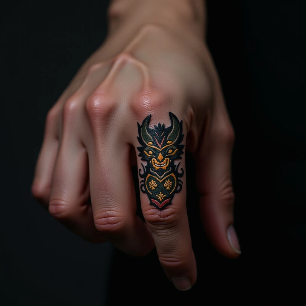 Small Japanese Finger Tattoos: Blue & Gold Inspiration