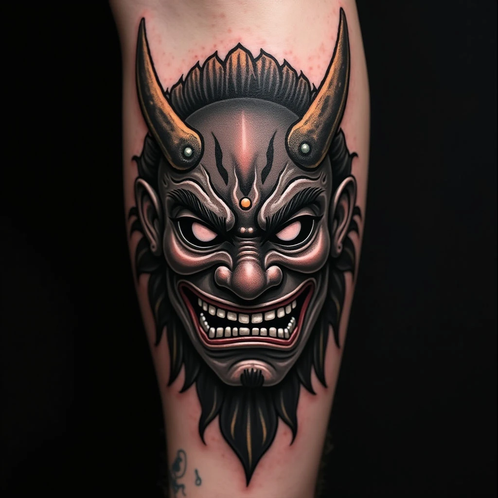 Japanese Oni Mask Tattoo Designs: A Guide to Meaning & Inspiration