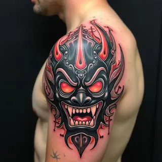 Decoding the Japanese Oni Mask Tattoo: Symbolism & Meaning