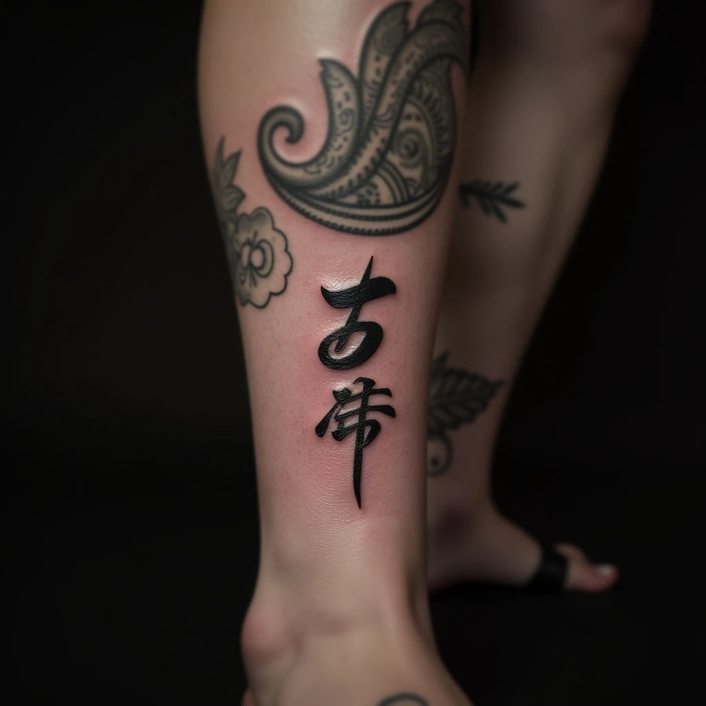 Powerful One Word Tattoos for Men: Japanese Style