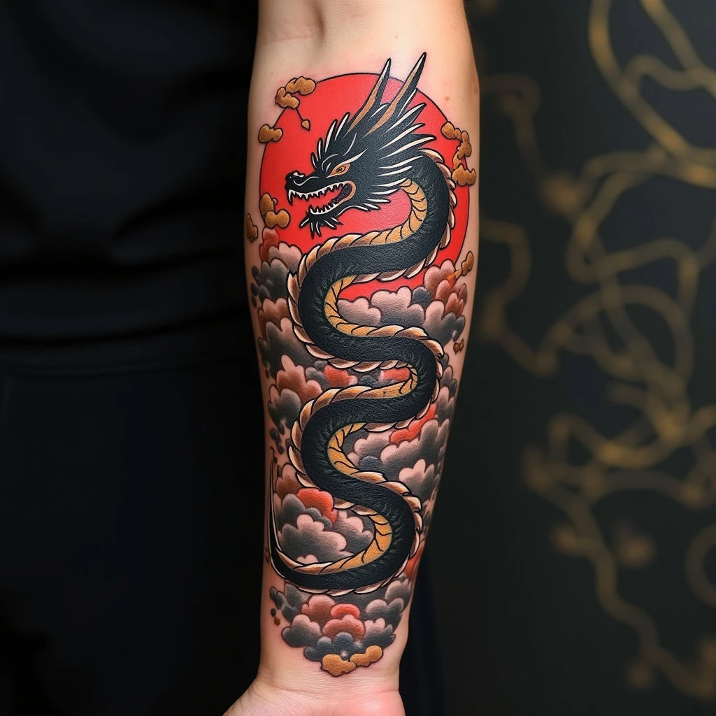 Majestic Dragon: A Japanese Traditional Tattoo