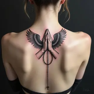 Angel's Prayer: A Tattoo of Hope and Devotion