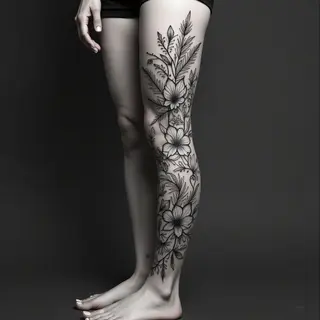 Intricate Floral Geometric Sleeve Tattoo