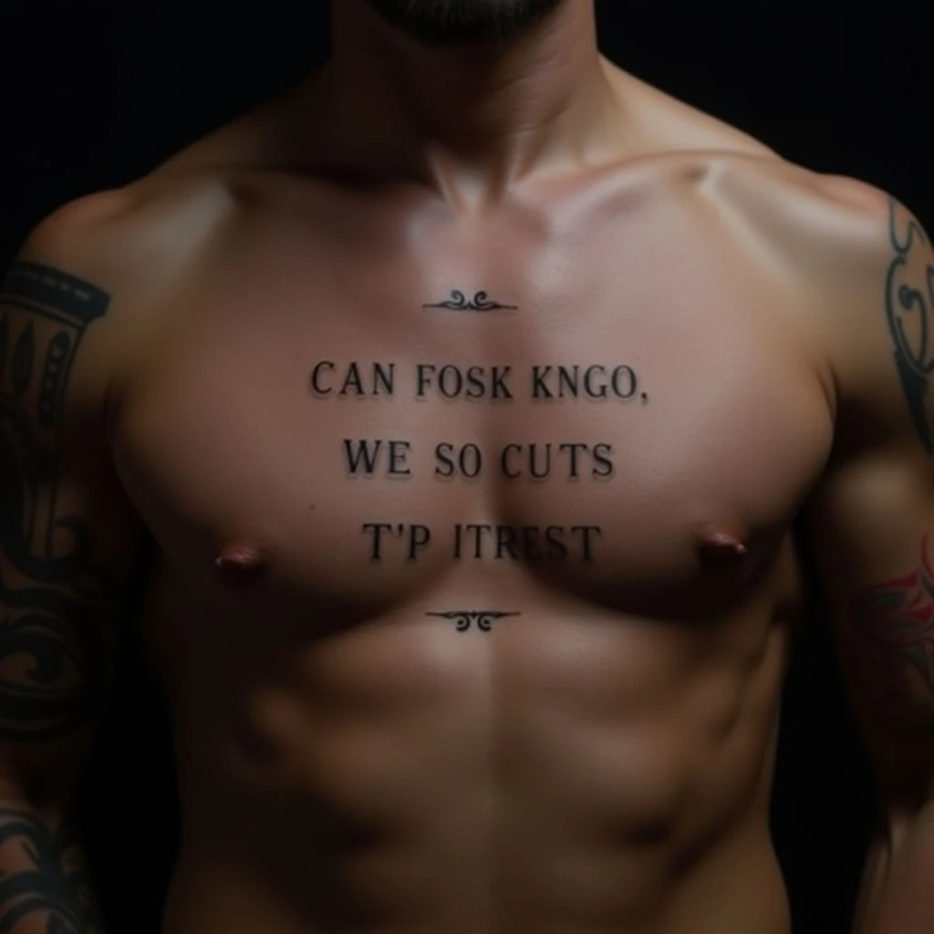 Cool Abstract Quote Tattoos for Guys: Subtle Back Designs