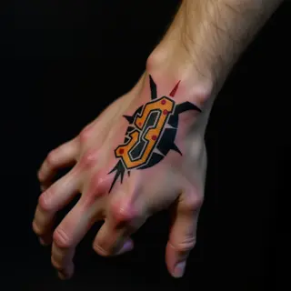 Men's Wrist Alphabet Tattoos: Biomechanical Style