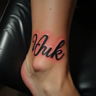Elegant Ankle Tattoos with Names: Calligraphy Inspiration