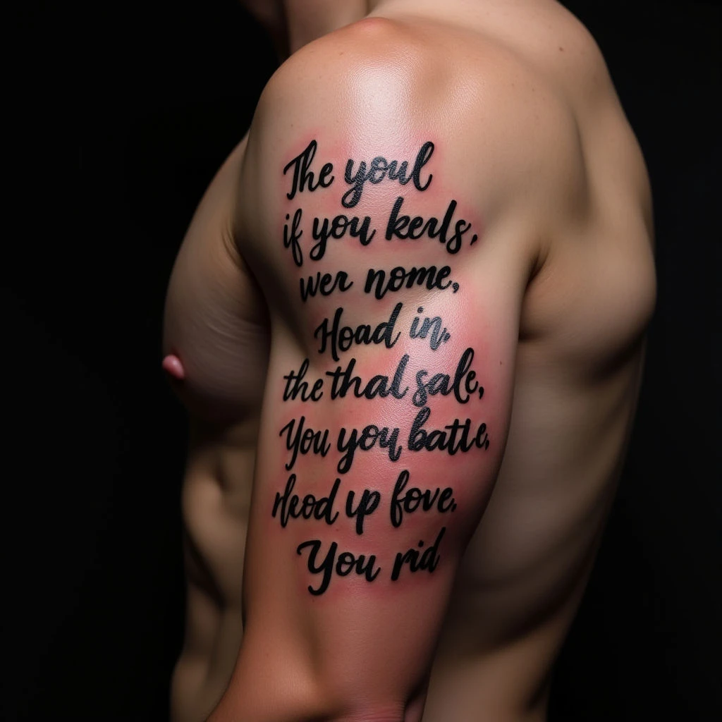 Japanese Style Bicep Tattoos with Bible Verses for Men