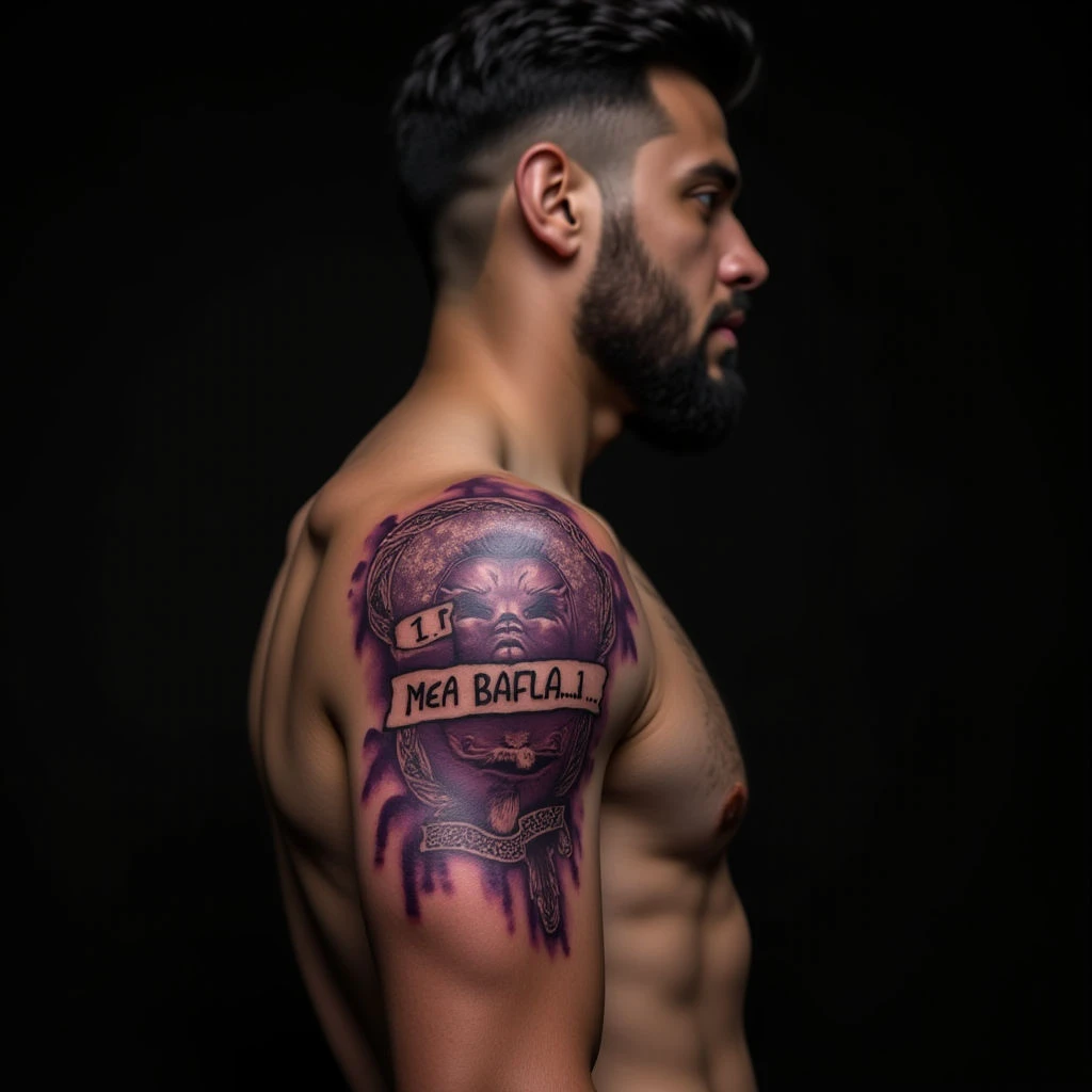 Surreal Bible Verse Arm Tattoos for Men