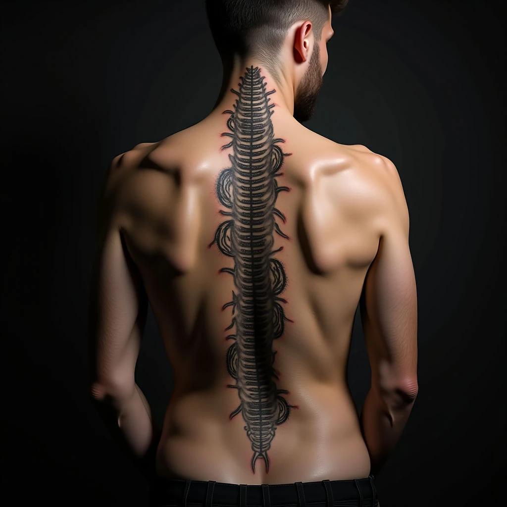 Powerful Bible Verse Arm Tattoos: Biomechanical Spine Designs