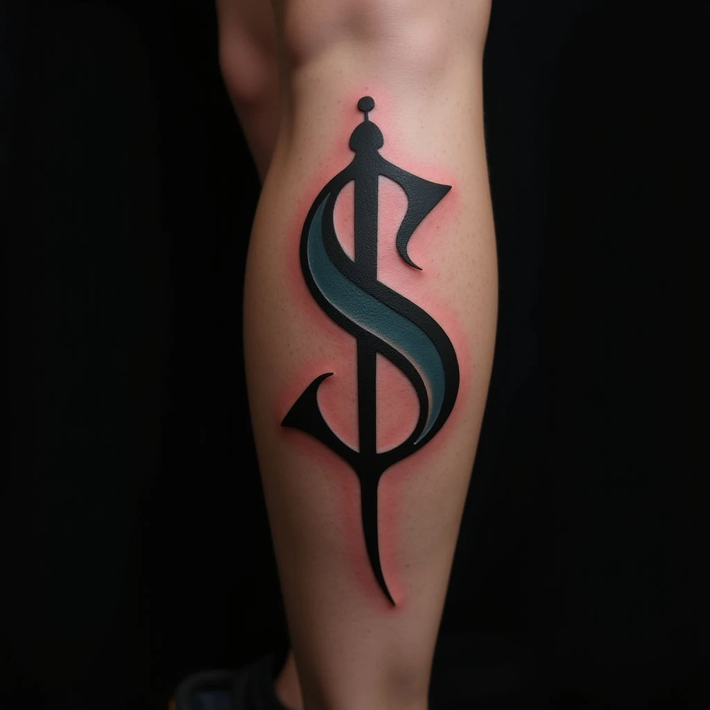 Gothic Children's Name Tattoos for Your Leg