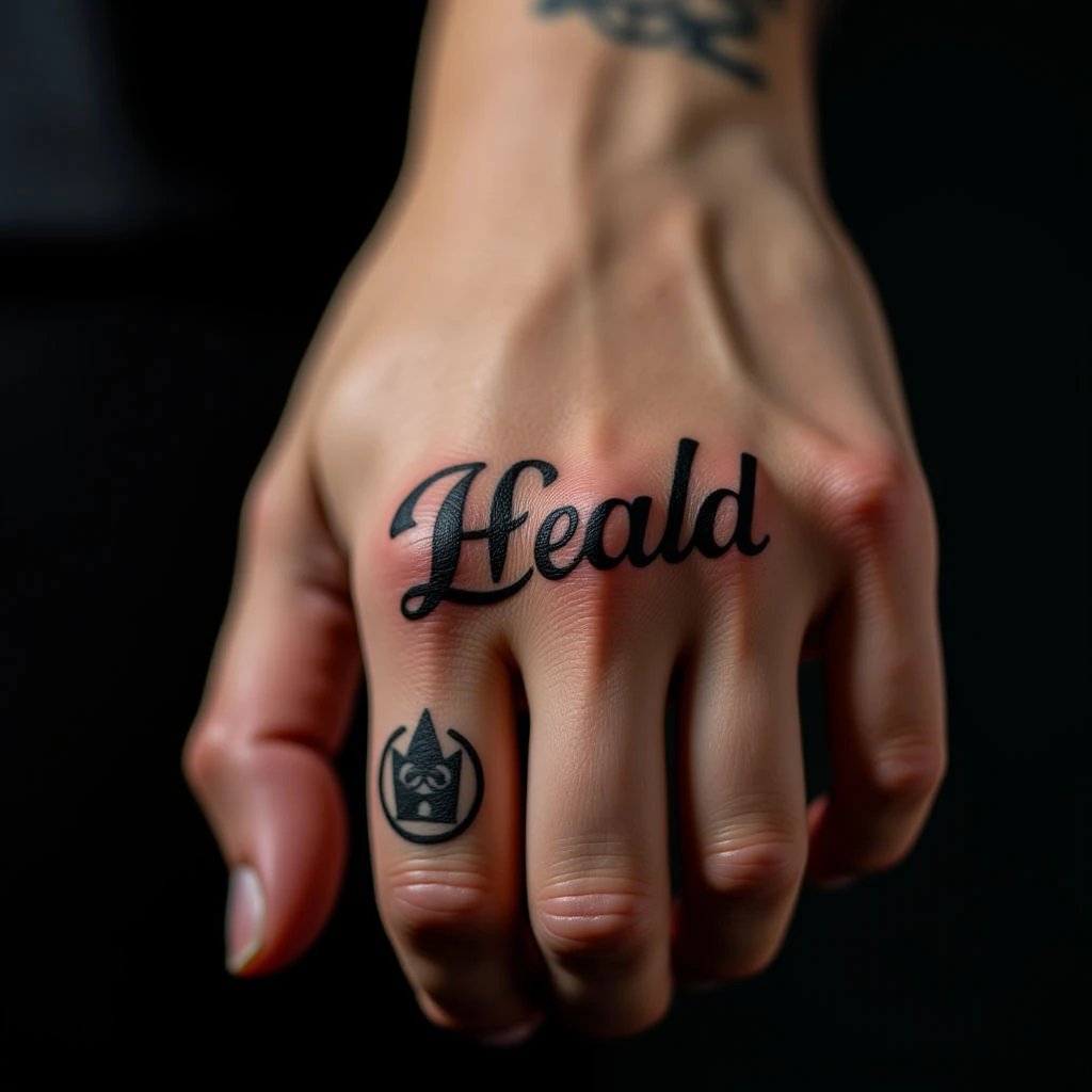 Meaningful Finger Lettering Tattoos for Men