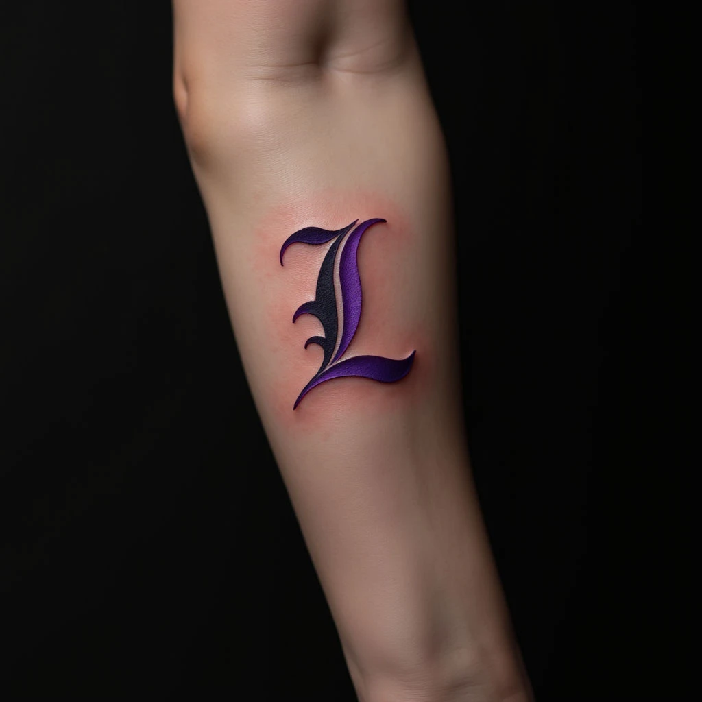 Purple Linework Name Tattoos for Men - Finger Designs