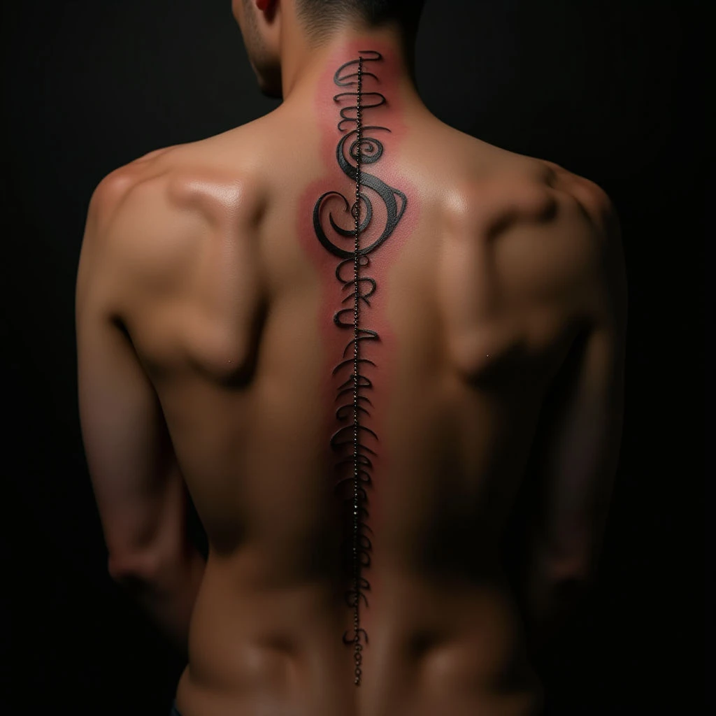 Number Fonts for Tattoos: Blackwork Styles on Your Spine