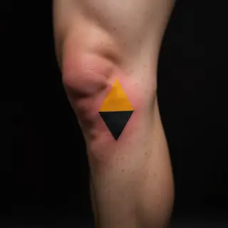 Small Geometric Word Tattoos for Men - Knee Inspiration