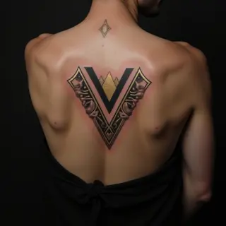 Geometric Last Name Tattoos for Your Back