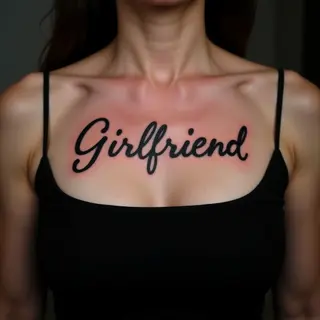 Heartfelt Girlfriend Name Tattoos on Your Chest - Realism Ideas