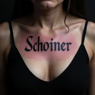 Violet Gothic Lettering Tattoos for Women
