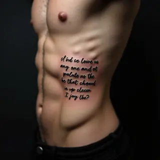 Powerful Bible Quotes for Guys: Japanese Lettering Rib Tattoos