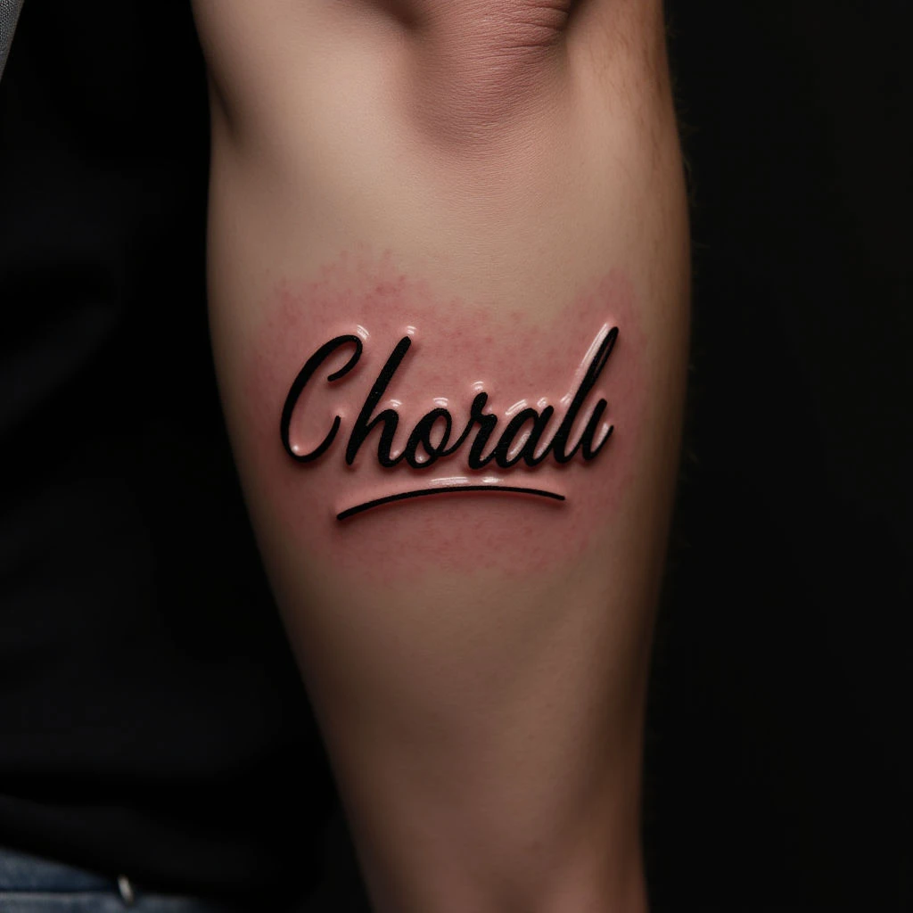 Last Name Knee Tattoos: Meaningful Lettering Designs