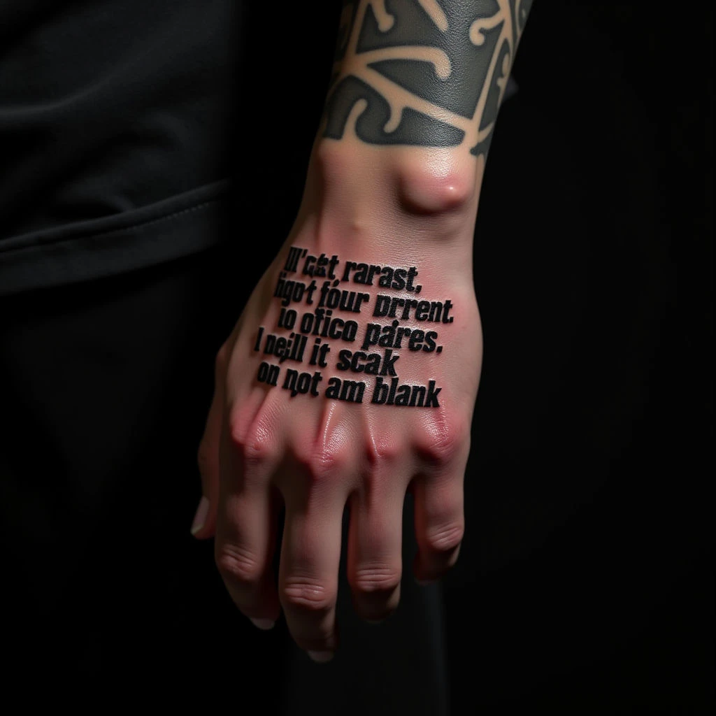 Powerful Lyrics Tattoo Ideas for Your Hand
