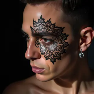 Powerful Word Tattoos for Men: Mandala Face Designs