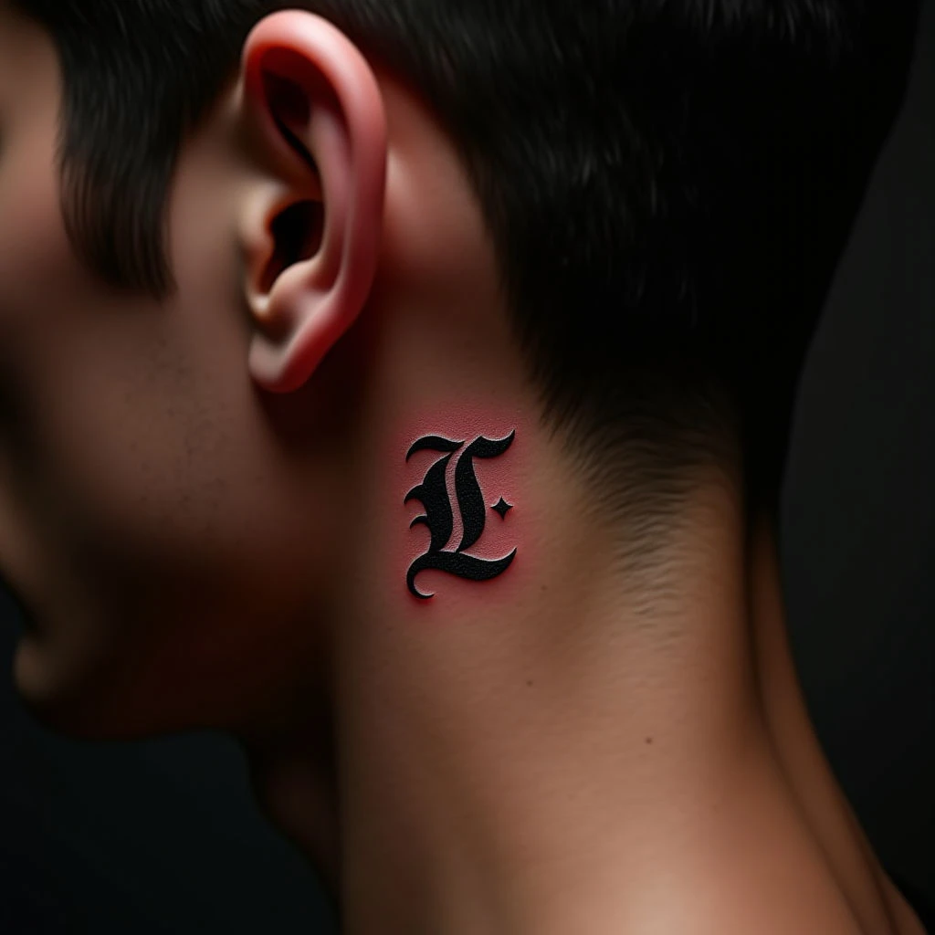 Minimalist Name Tattoos for Men: Behind the Ear Designs