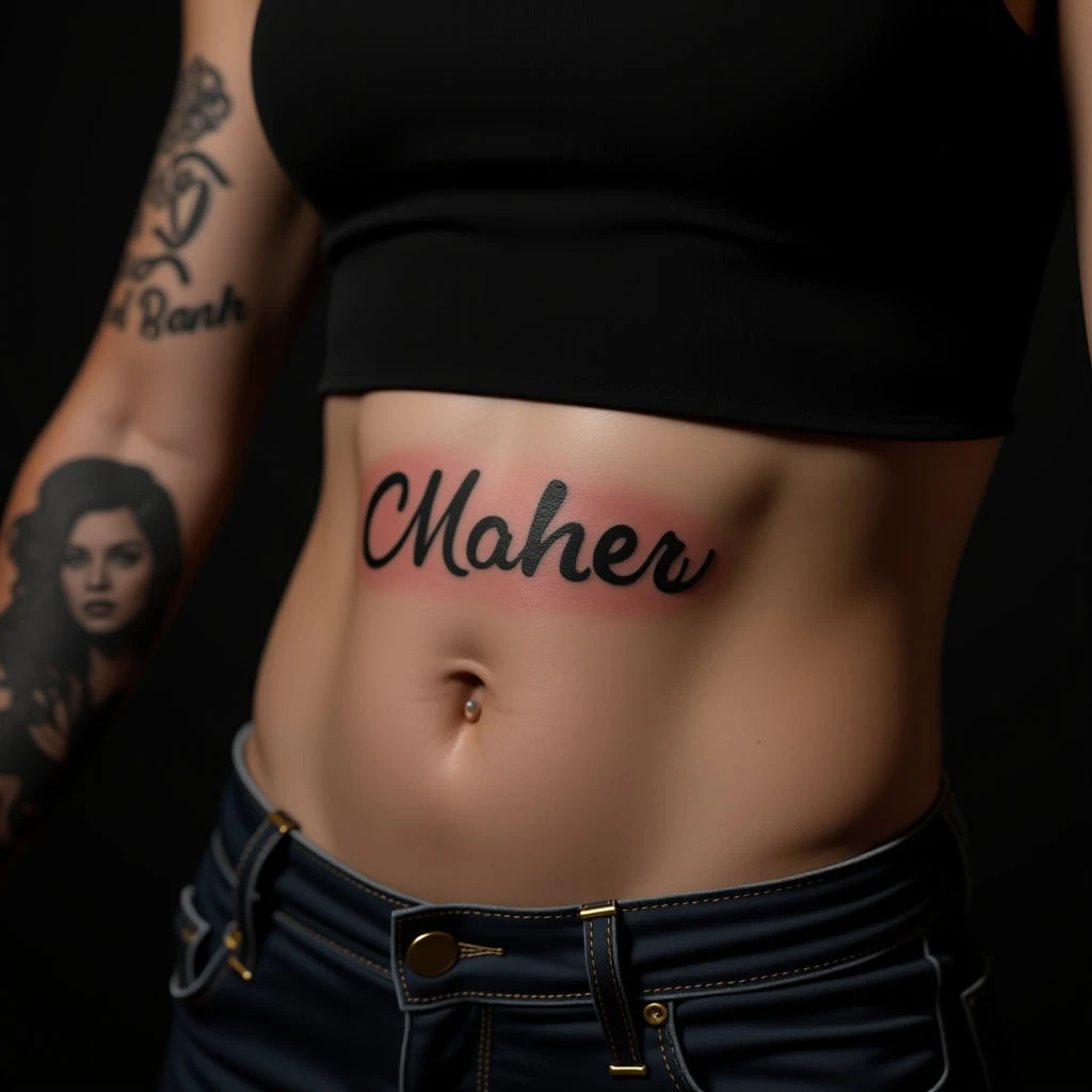 Name Tattoos on Your Stomach: Meaning & Design Ideas