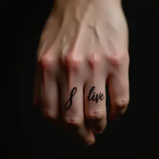 Elegant Name Tattoo on Finger in Realistic Style