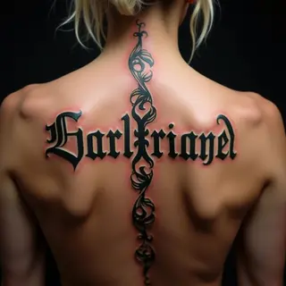 Elegant Name Tattoos for Women on Your Spine