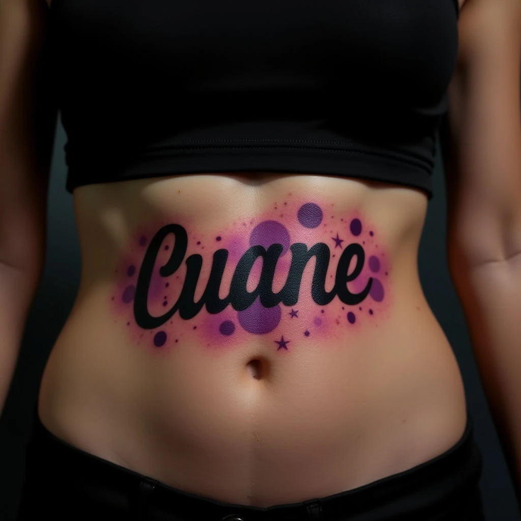 Violet Names Tattoos for Women: Trash Polka Inspiration