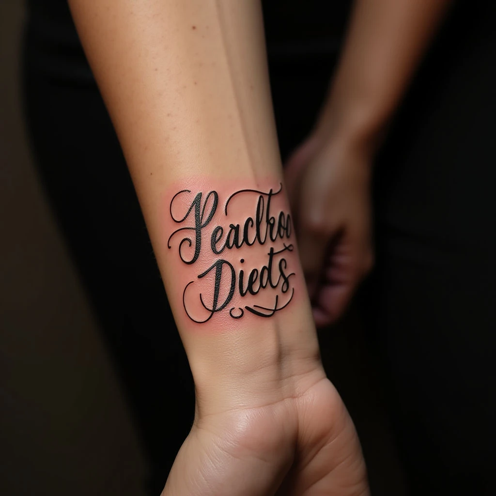 Elegant Wrist Tattoos with Names for Ladies
