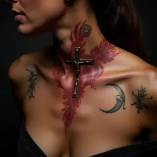 Powerful Christian Lettering Tattoos for Women on the Neck