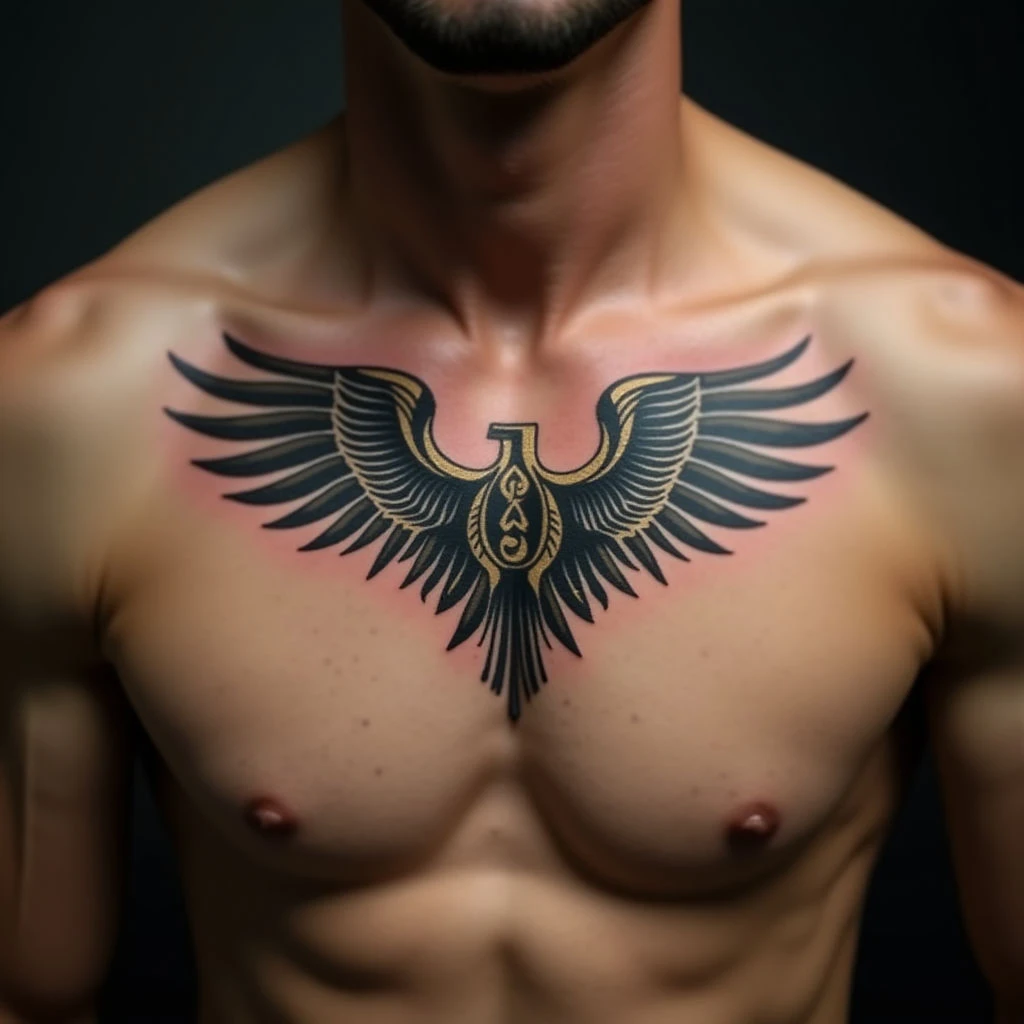 Neo-Traditional Lettering Tattoos for Your Sternum