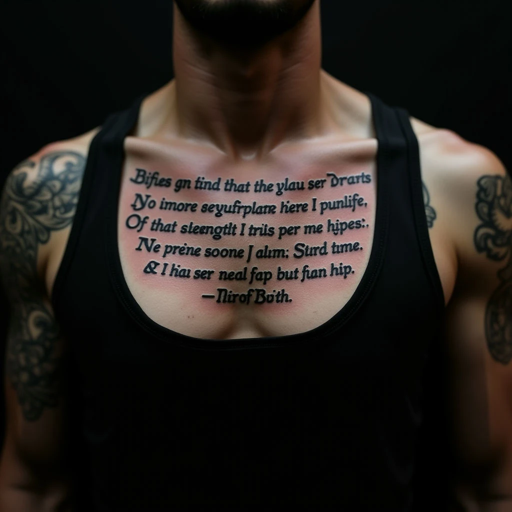 Strength from Scripture: Oriental Lettering Tattoos for Your Chest