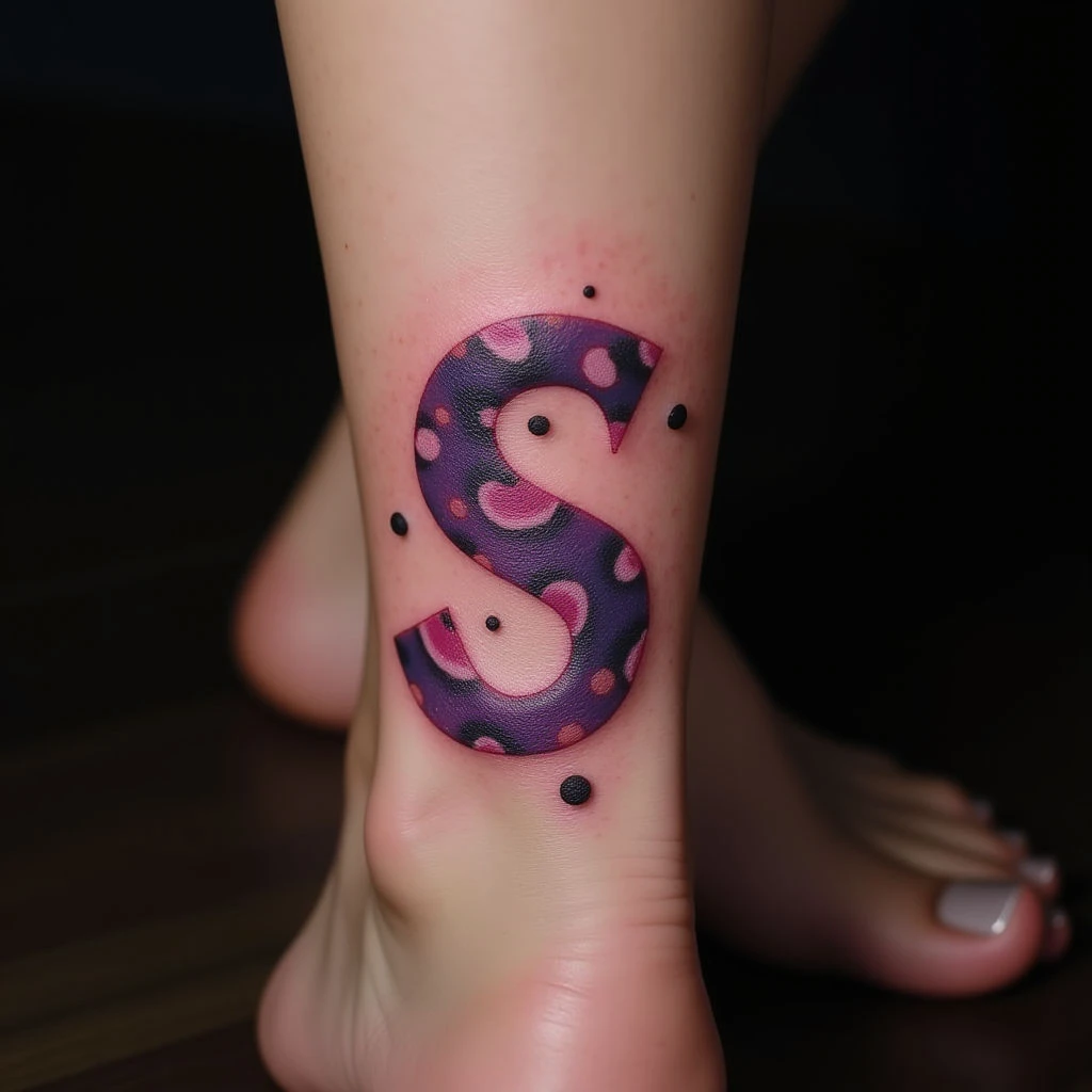 Violet 'S' Tattoos for Girls: Ankle Inspiration