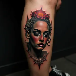 Surreal Lettering Tattoos on Your Calf: XXL Design Ideas