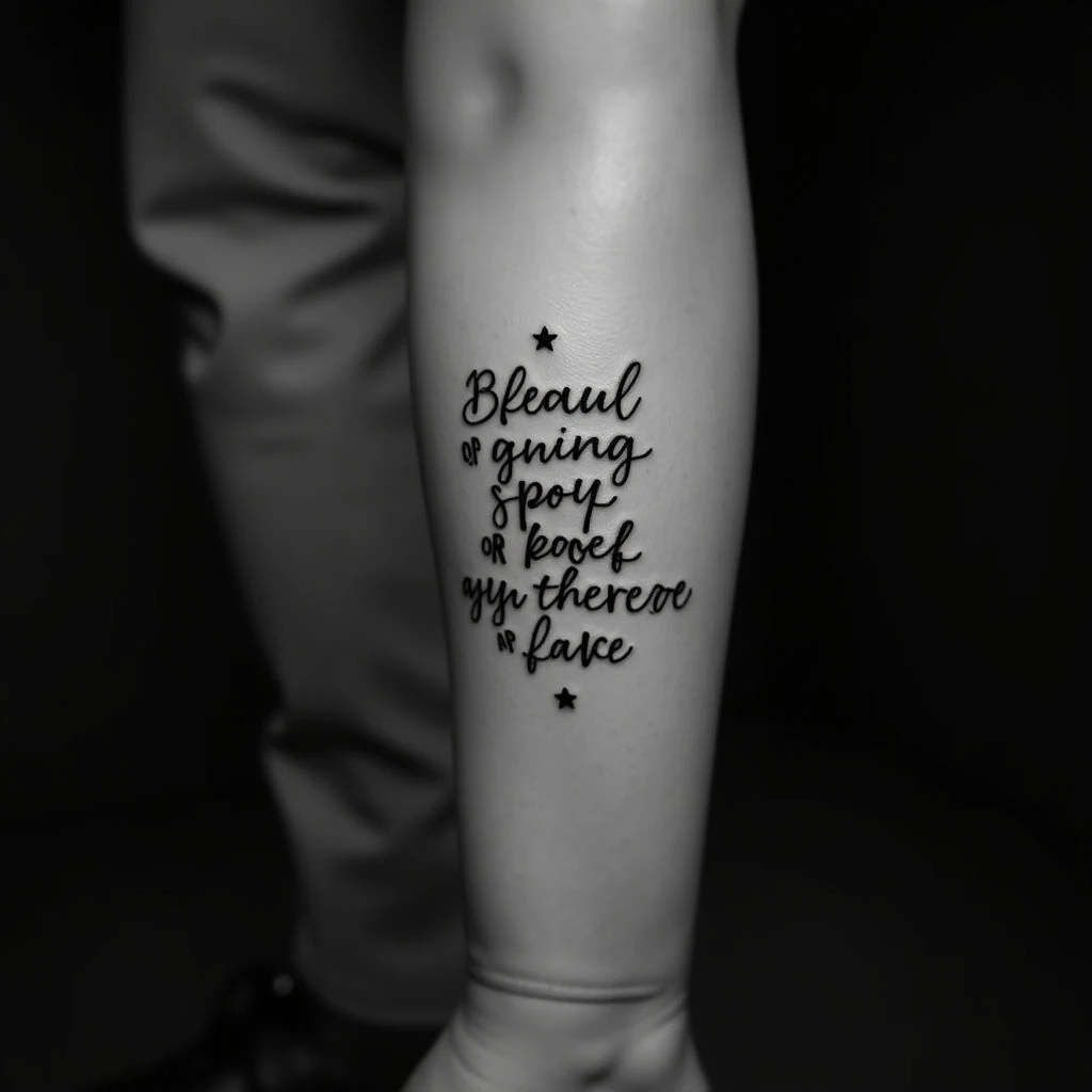 Elegant Lettering Tattoos for Your Knee: Small & Grayscale Ideas