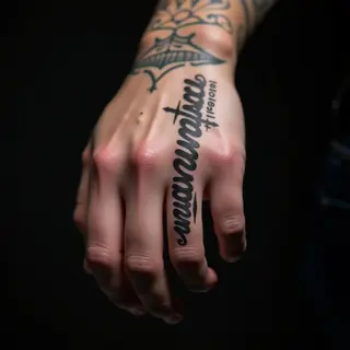 Silver Ornamental Finger Tattoo Designs for Men