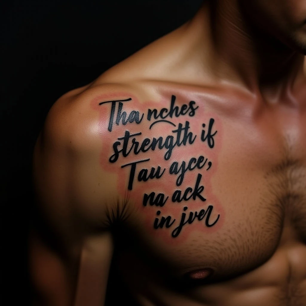 Tribal Shoulder Tattoos with Powerful Bible Quotes on Strength