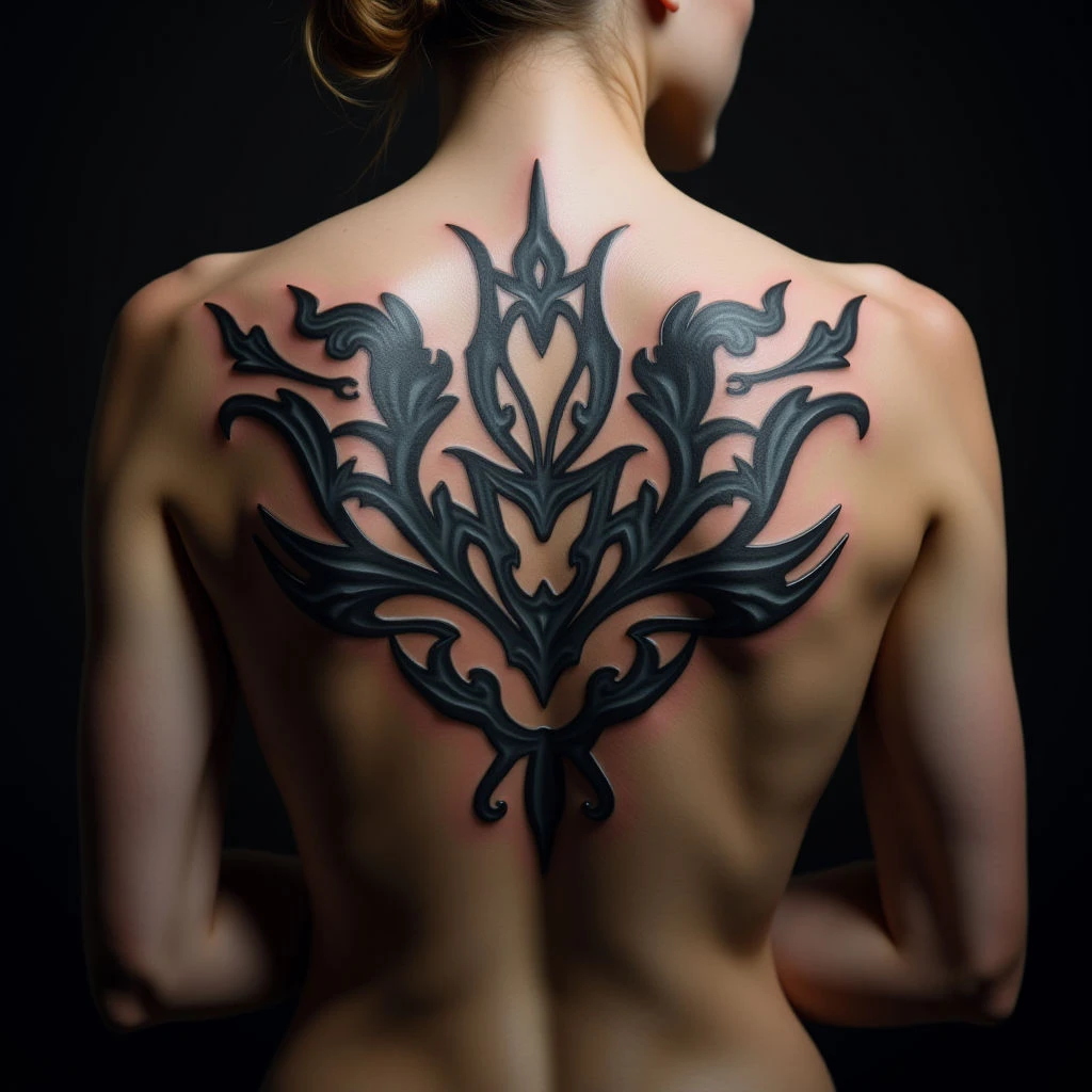 Surreal Blue Back Tattoo Writing Designs: A Bold Statement