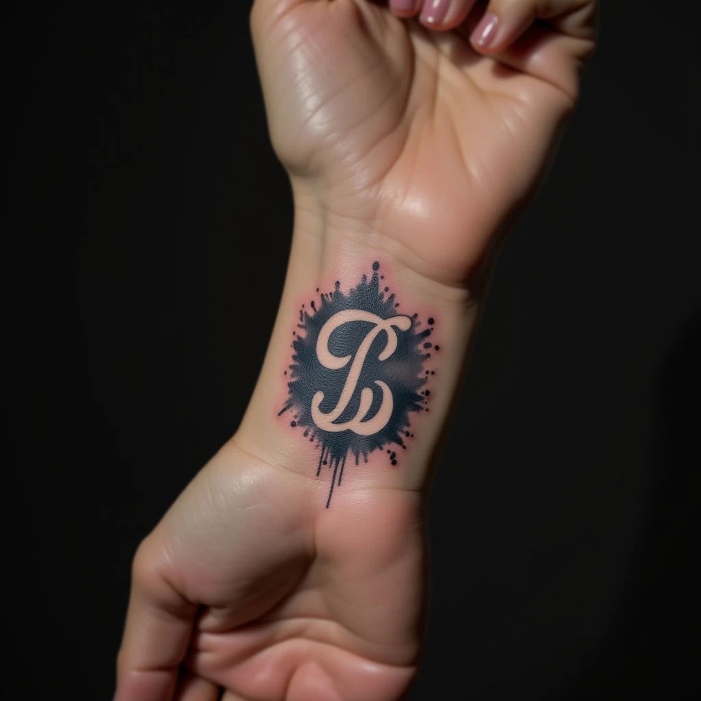 Unique Watercolor Lettering Tattoos for Men on the Wrist