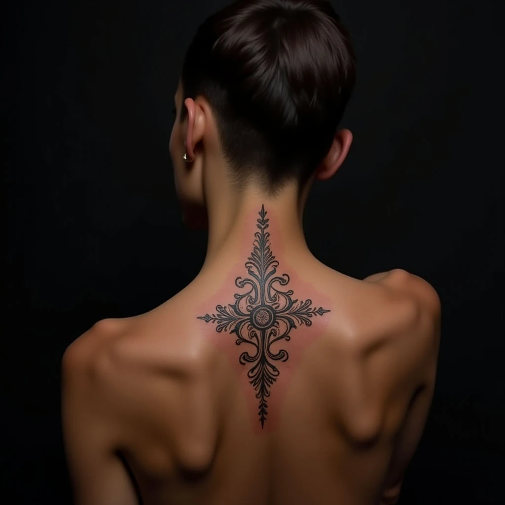 Country Song Lyric Tattoos: Ornamental Behind the Ear XXL Bronze Designs